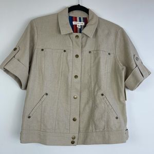 Coldwater Creek Petite Linen Jacket Size 12